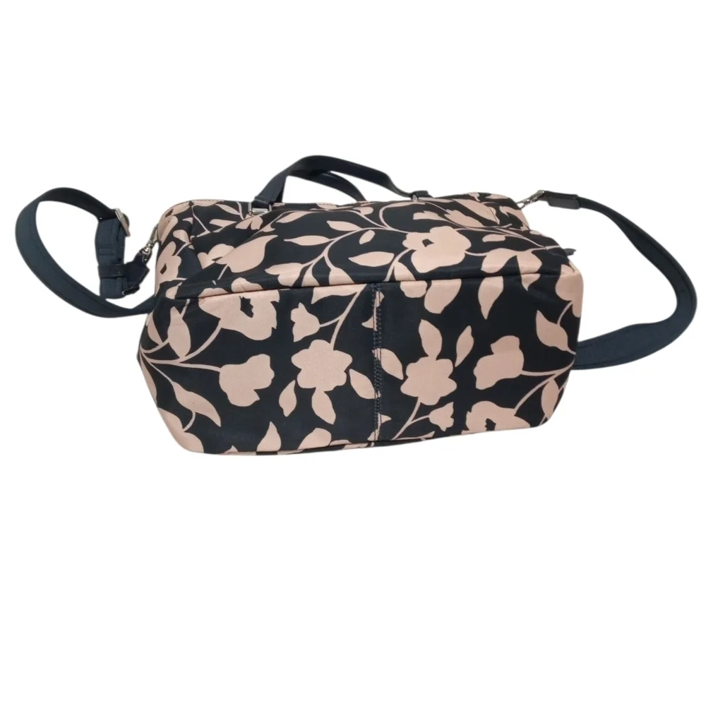 Kate Spade Jae Garden Nylon Leather Trim Floral Bag Top Handle & Crossbody Strap